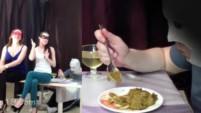 2 mistresses cooked a delicious shit breakfast for a slave [FullHD 1080p]  2018 (Smelly Milana) Femdom