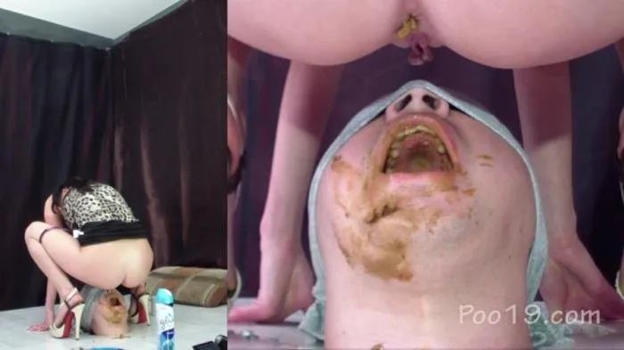 MilanaSmelly - Rapid swallowing of female shit without chewing [HD 720p]  2018 (Yana, Christina, Amina) Femdom, Eat shit