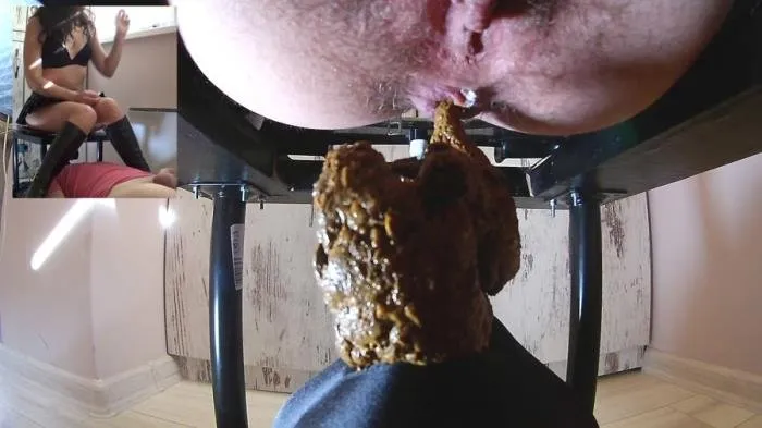 Big Shit and Cum in his mouth [FullHD 1080p]  2018 (MistressAnna) Femdom, Shitting