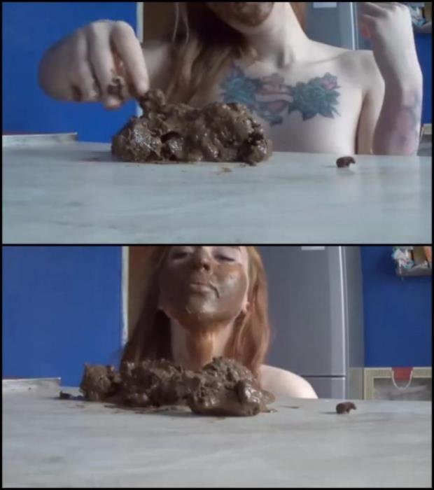 Cute girl shitting on table, smearin feces on face, licking and suck shit. [FullHD 1080p]  2019 (Genre: Defecation, Jav Scat, Homemade Scat)