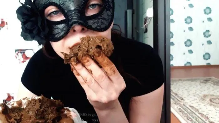 Eating shit out of white pantyhose [FullHD 1080p]  2019 (ScatLina) Poop Videos, Efro