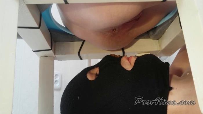 A living female toilet, swallowing shit. Close-up - Really smelly enema from Alina in mouth slave [HD 720p]  2019 (Actress: Alina)