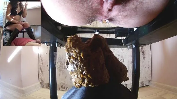 Big Shit and Cum in his mouth [FullHD 1080p]  2020 (MistressAnna) Femdom, Shitting