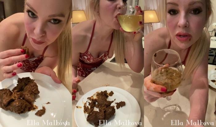 Scat Ella - Eating drinking Scat, Pee and Vomit [UltraHD 2K]  2021 (Actress: Ella Malova)
