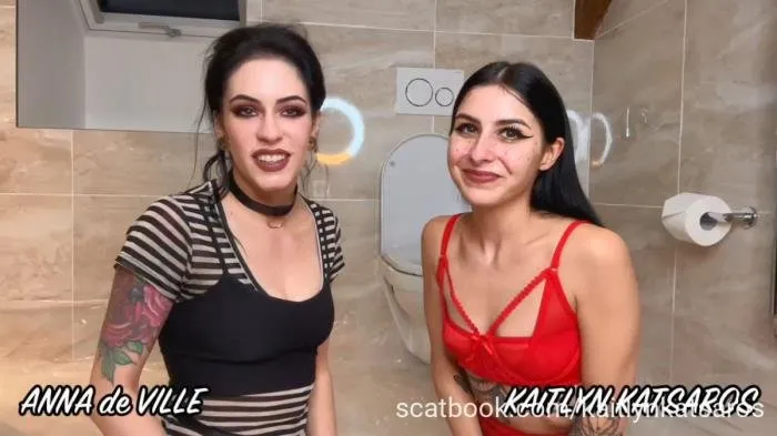 Kaitlyn & Anna's 1st Scat Scene [HD 720p]  2022 (Kaitlyn Katsaros, Anna De Ville) Messy, Hardcore