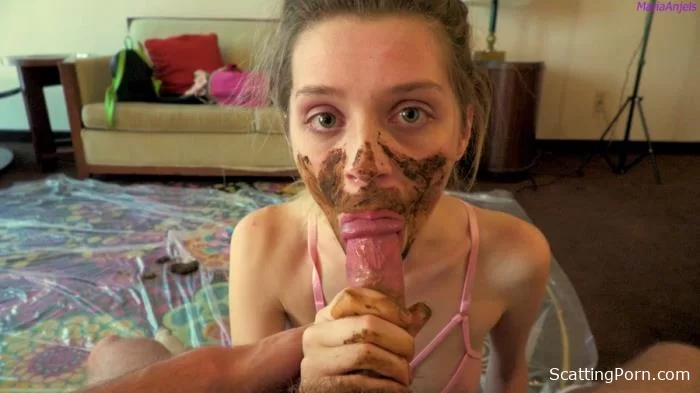 Step-Bro Catches me playing with poop POV [FullHD 1080p]  2024 (Actress: Maria Anjel)