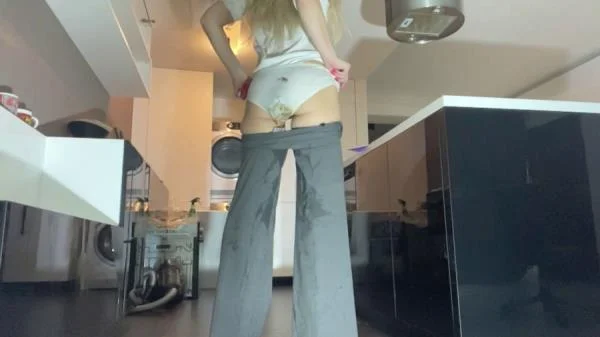 Office pants panty poop custom from a slender blonde [FullHD 1080p]  2024 (Actress: Solo)