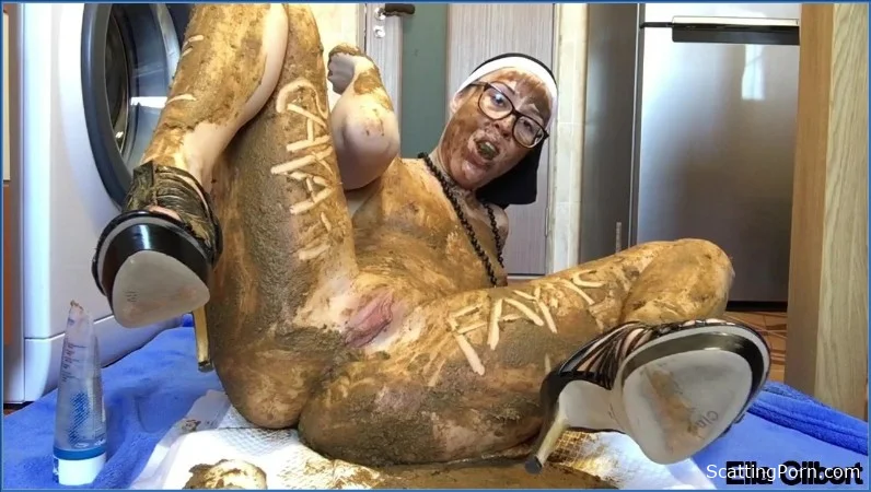 Full of Shit Nun - Ella Gilbert  (HD 720p) Scat, Solo