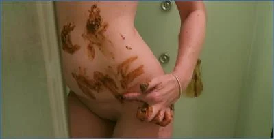 Linda aka Sexyass- Big Poop in a Shower with Dirty Solo Scatting