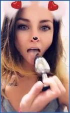 LilbuttLex Cleans Her Butt Plug with Her Mouth