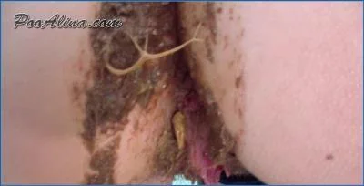 PooAlina pooping and farting in jeans with dirty farting and shit eating