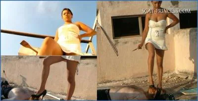 Scatting Denise dominates Nataly in To Much Shit on the Roof Part 6 from Scat-Princess