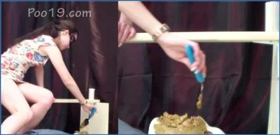 Scatting Milana Smelly gets powerfully fed shit by girls in a domination puke fest
